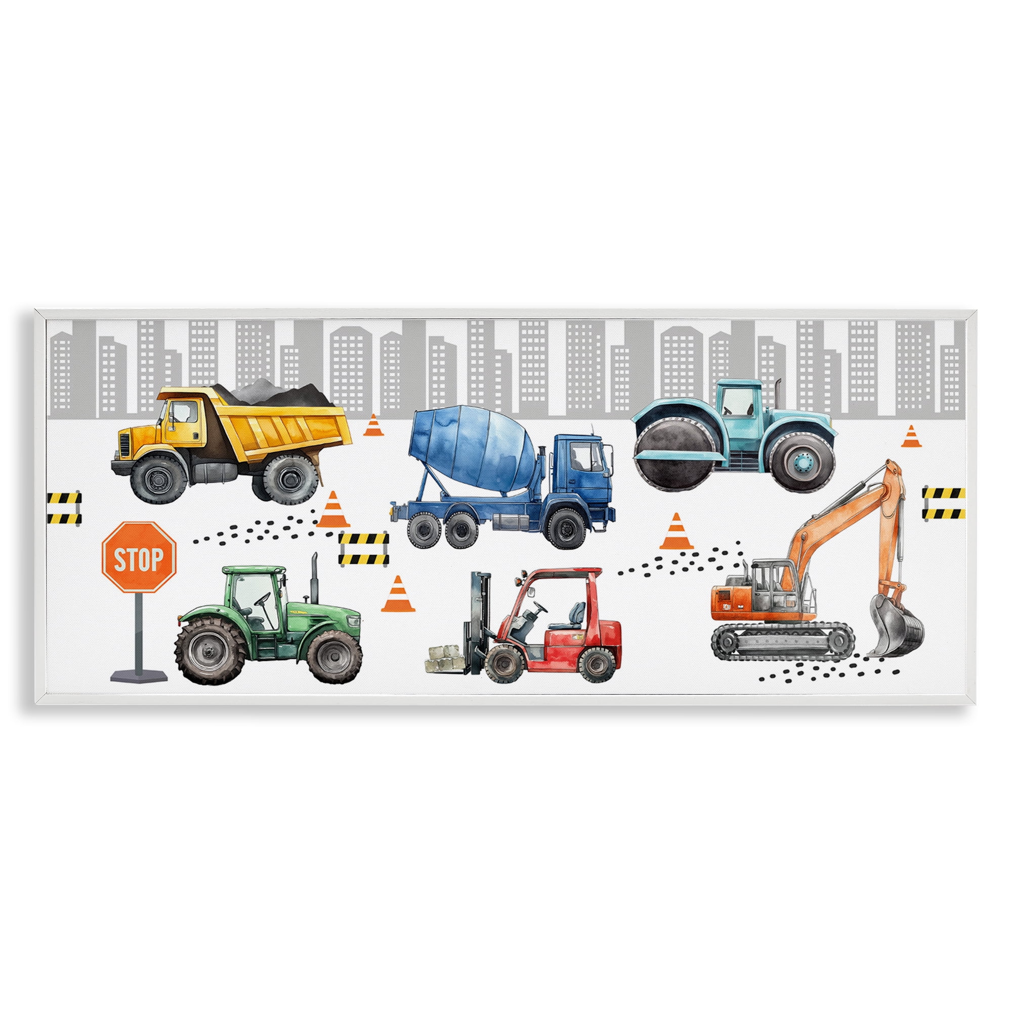 Stupell Industries City Keeps On Moving White Framed Giclee Art, design by Christine Simpson Art