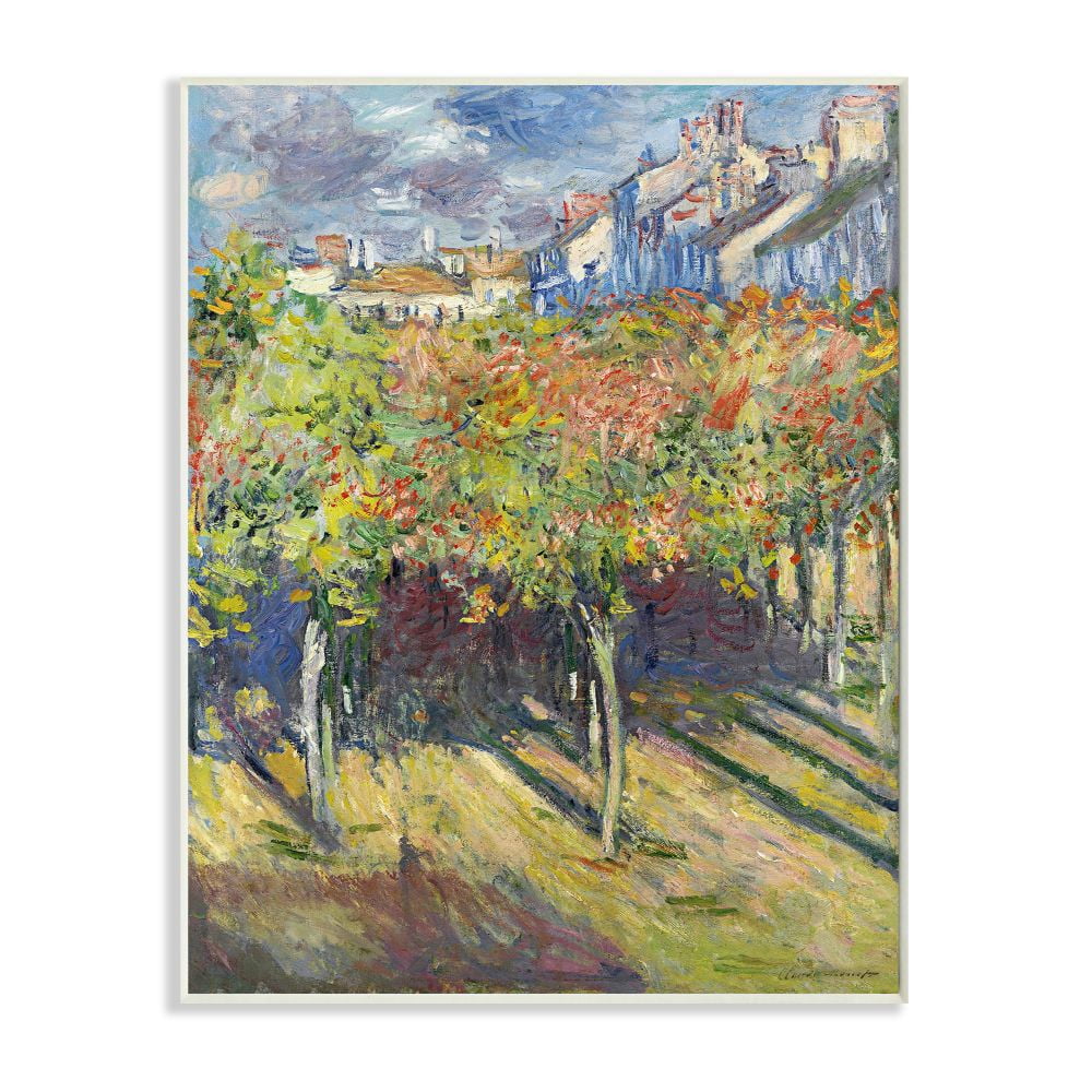Stupell Industries City Orchard Green Blue Classic Monet Painting Wall Plaque by Claude Monet