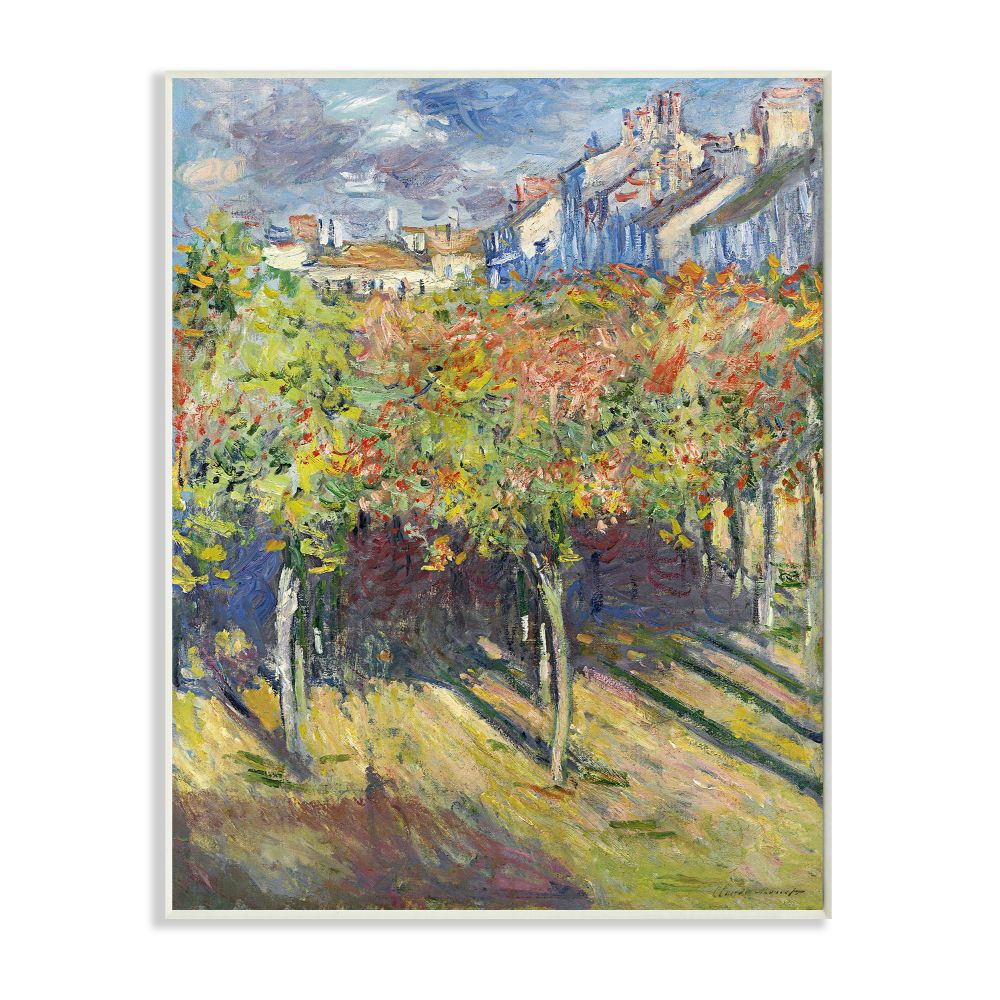 Stupell Industries City Orchard Green Blue Classic Monet Painting Wall Plaque by Claude Monet