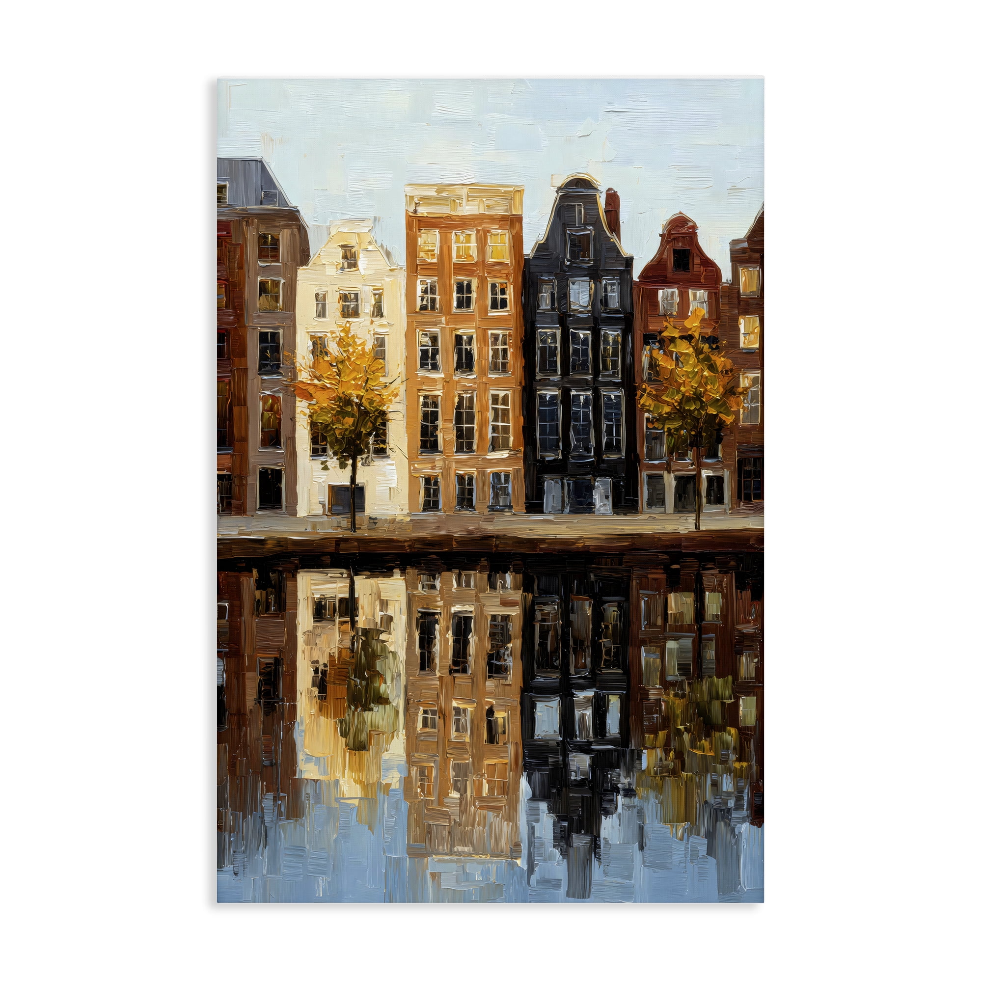 Stupell Industries City Reflection over Canal Canvas Wall Art, design by Petal Prints Design
