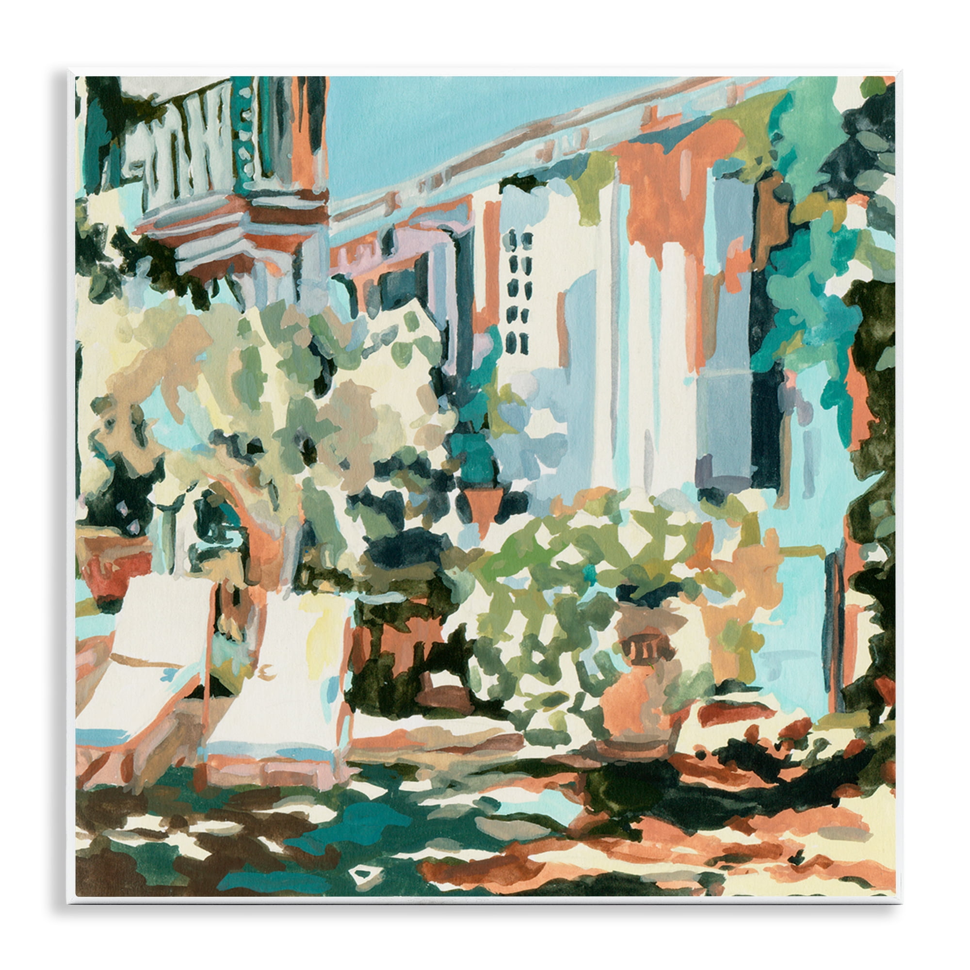 Stupell Industries City Street Abstraction Scenic & Cityscapes Painting Unframed Art Print Wall Art, 12 x 12
