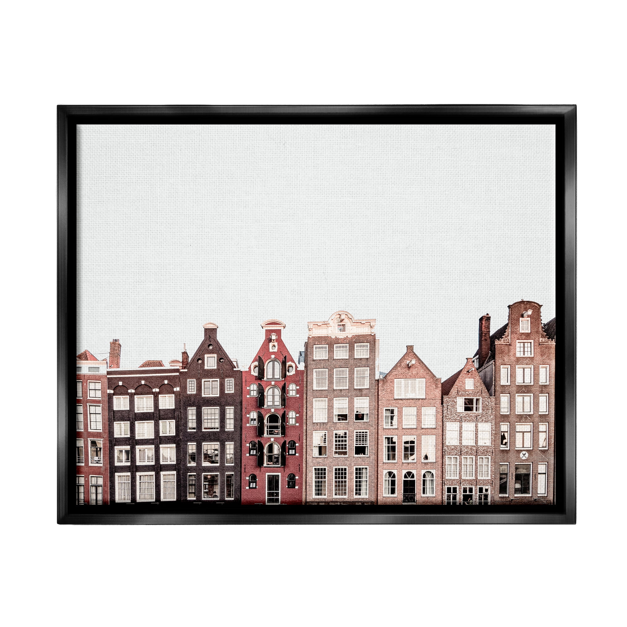 Stupell Industries Cityscape Houses Architecture Travel & Places Photography Black Floater Framed Art Print Wall Art, 21 x 17