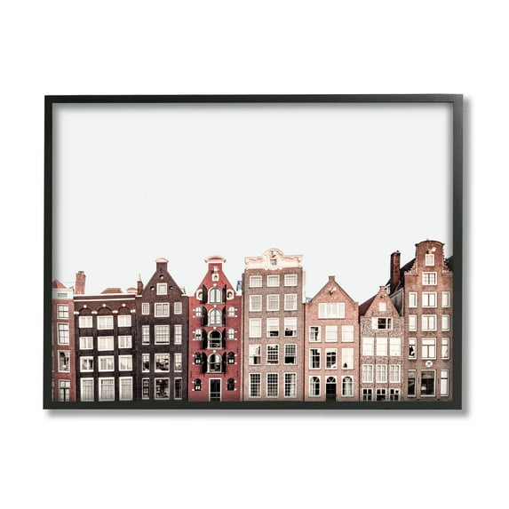 Stupell Industries Cityscape Houses Architecture Travel & Places Photography Black Framed Art Print Wall Art, 30 x 24
