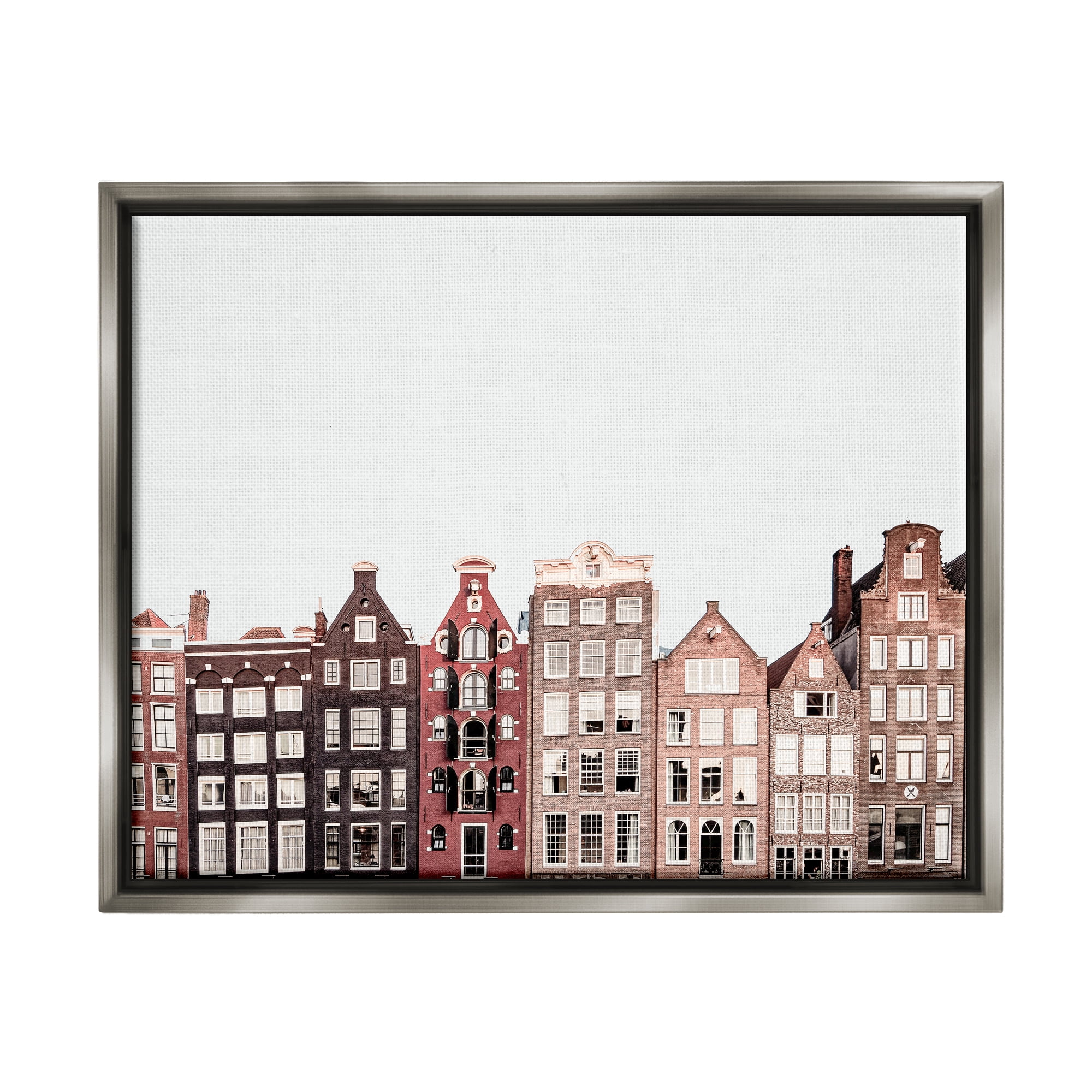 Stupell Industries Cityscape Houses Architecture Travel & Places Photography Gray Floater Framed Art Print Wall Art, 21 x 17