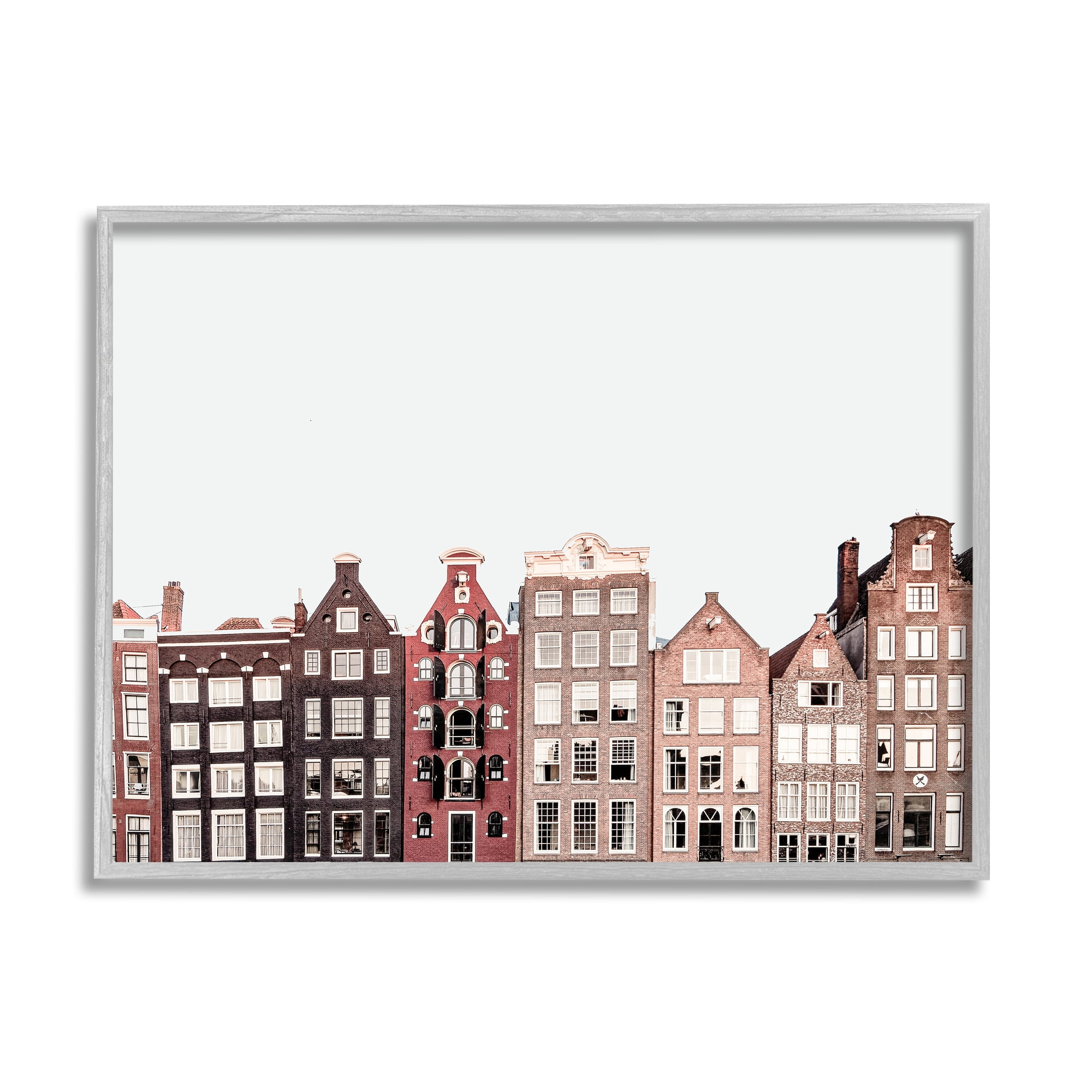 Stupell Industries Cityscape Houses Architecture Travel & Places Photography Gray Framed Art Print Wall Art, 14 x 11
