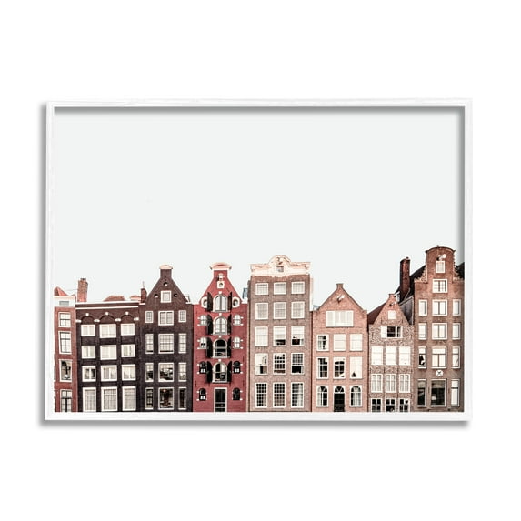 Stupell Industries Cityscape Houses Architecture Travel & Places Photography White Framed Art Print Wall Art, 14 x 11