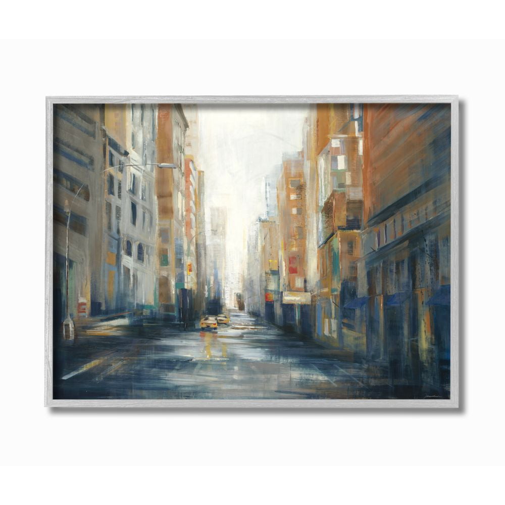 Stupell Industries Cityscape Street After Rain Painting Framed Wall Art by Third and Wall