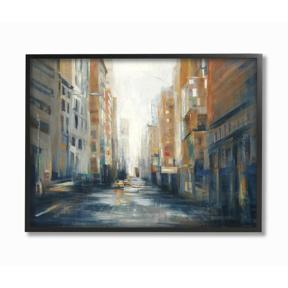 Stupell Industries Cityscape Street After Rain Painting Framed Wall Art by Third and Wall