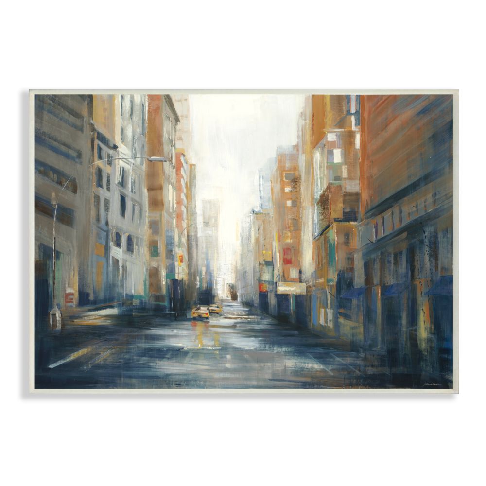 Stupell Industries Cityscape Street After Rain Painting Wall Plaque by Third and Wall