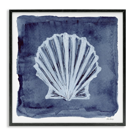 Stupell Industries Clam Shell Impression Animals Painting Black Framed Art Print Wall Art, 12 x 12