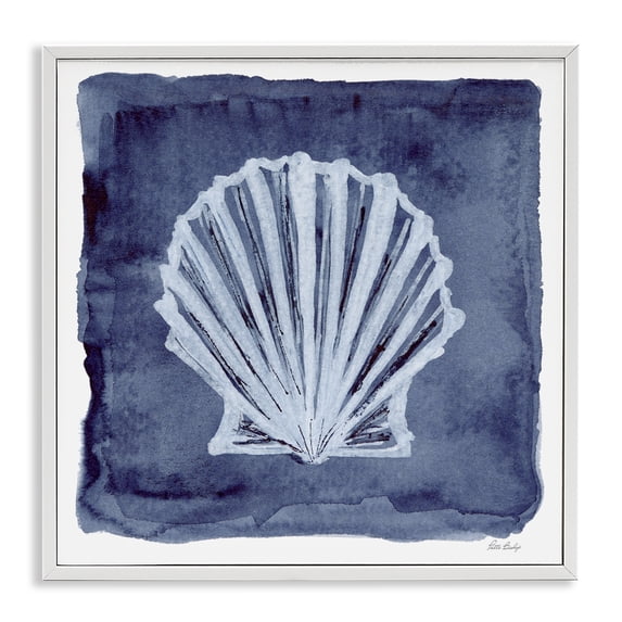 Stupell Industries Clam Shell Impression Animals Painting White Framed Art Print Wall Art, 17 x 17