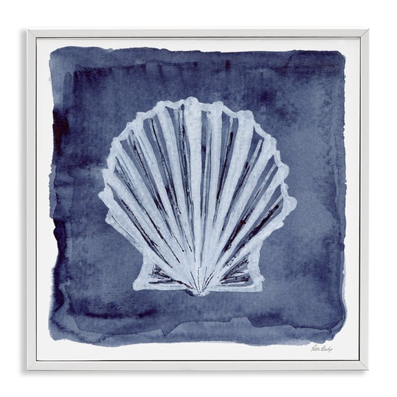 Stupell Industries Clam Shell Impression Animals Painting White Framed Art Print Wall Art, 24 x 24