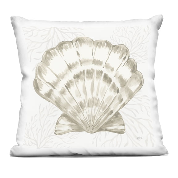 Stupell Industries Clam Shell & Neutral Coral Decorative Printed Throw Pillow, design by Yvette St. Amant