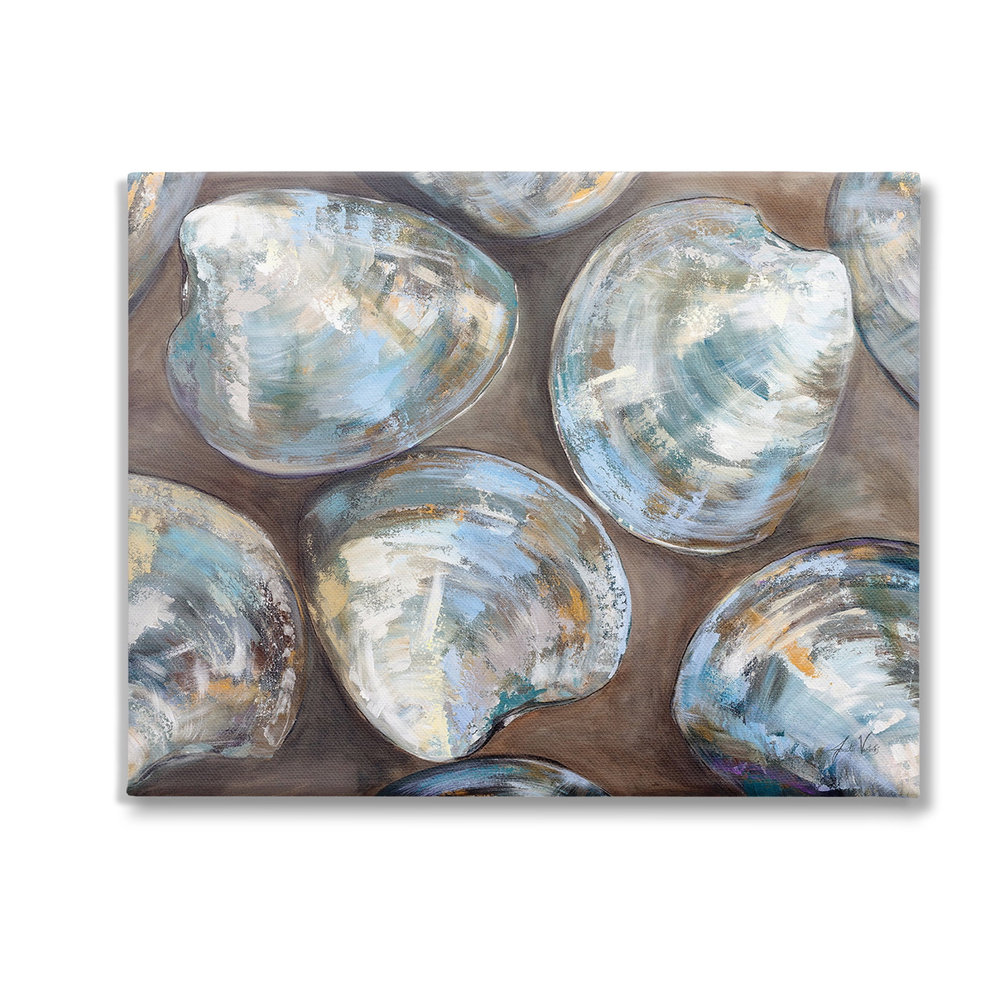 Stupell Industries Clam Shell Pattern Animals & Insects Painting Gallery Wrapped Canvas Art Print Wall Art, 20 x 16
