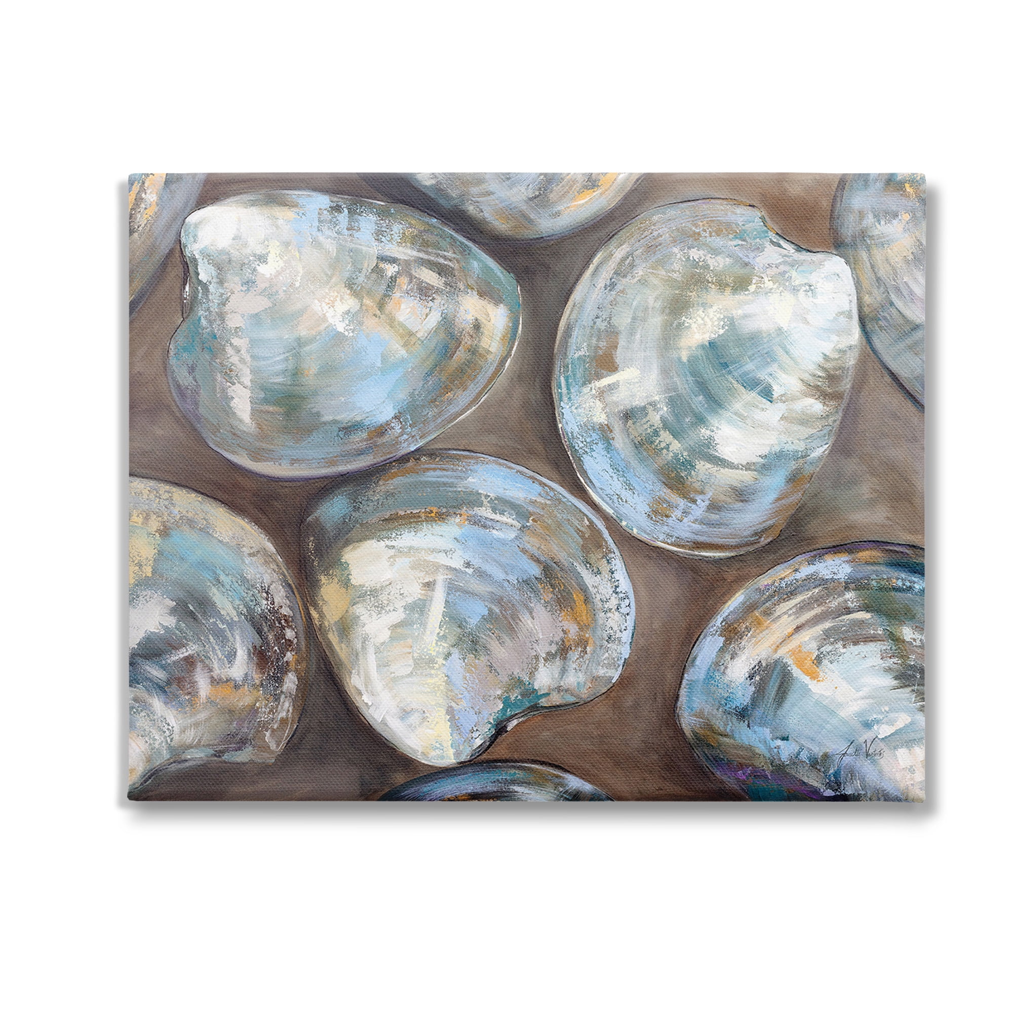 Stupell Industries Clam Shell Pattern Animals & Insects Painting Gallery Wrapped Canvas Art Print Wall Art, 30 x 24