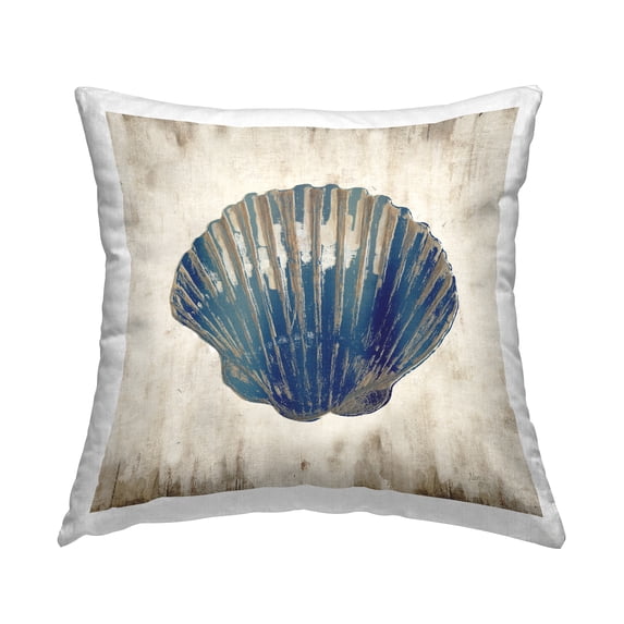 Stupell Industries Clam Shell Rustic Pattern Decorative Printed Throw Pillow, 18 x 18