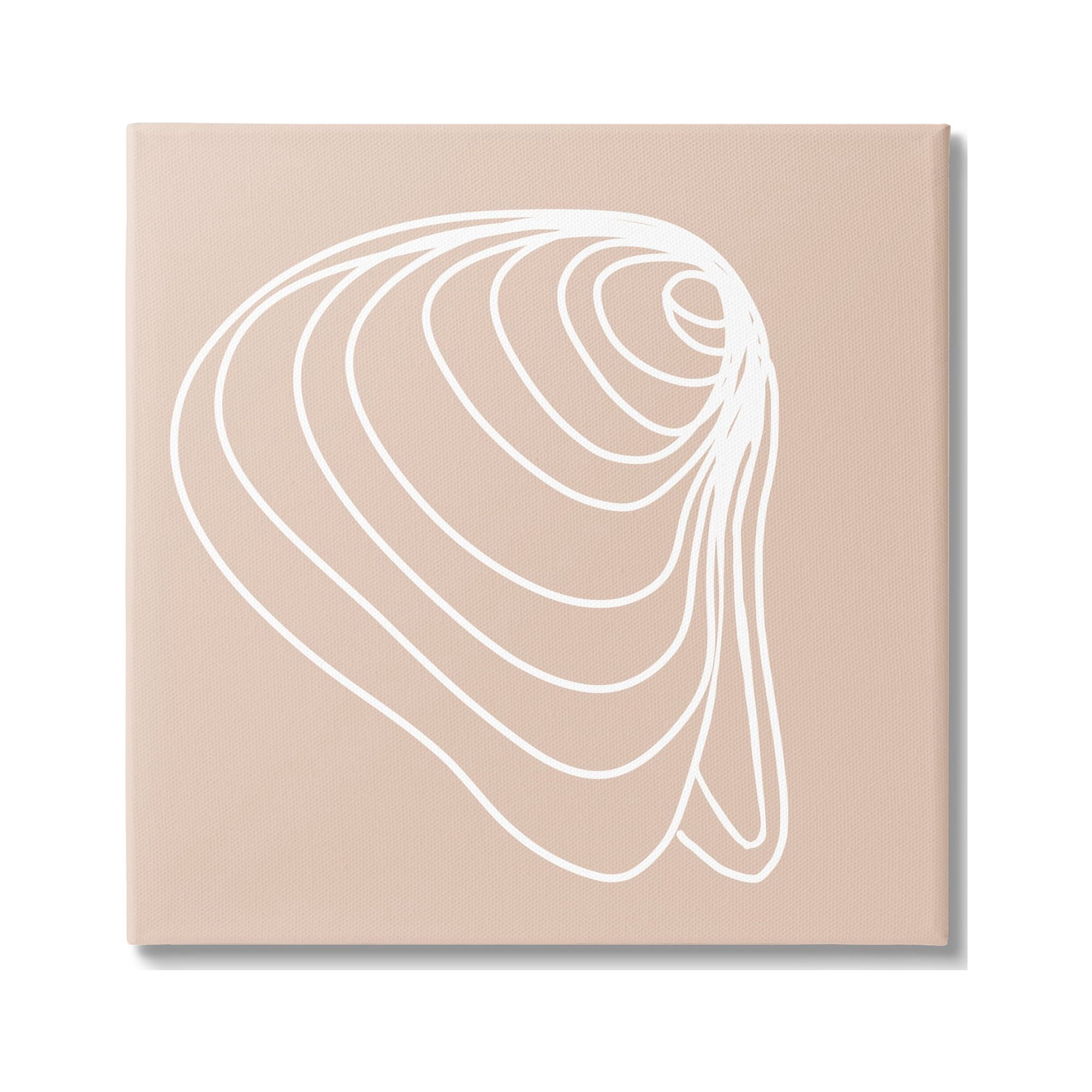 Stupell Industries Clam Shell Seashell Stripes Casual Line Doodle Graphic Art Gallery Wrapped Canvas Print Wall Art, Design by Daphne Polselli