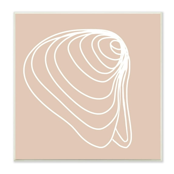 Stupell Industries Clam Shell Seashell Stripes Casual Line Doodle Graphic Art Unframed Art Print Wall Art, Design by Daphne Polselli