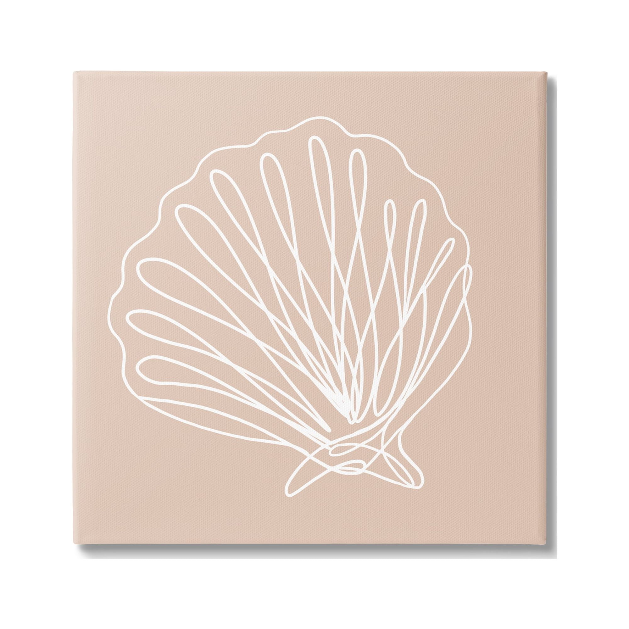 Tan Sea Life Squiggle Doodle Canvas Art Print