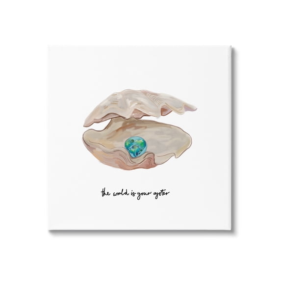 Stupell Industries Clam Shell Turquoise Pearl Animals & Insects Painting Gallery Wrapped Canvas Print Wall Art
