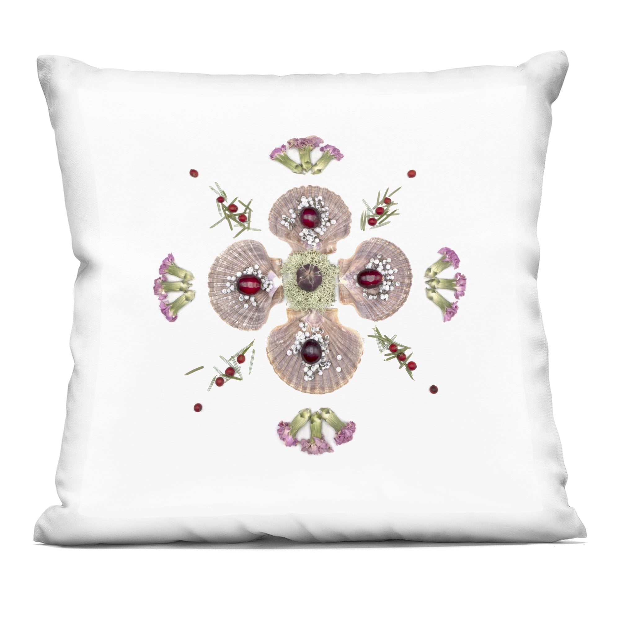 Stupell Industries Clam Shells & Botanicals Pattern Decorative Printed Throw Pillow, design by Beth Adoette, 18 x 7 x 18