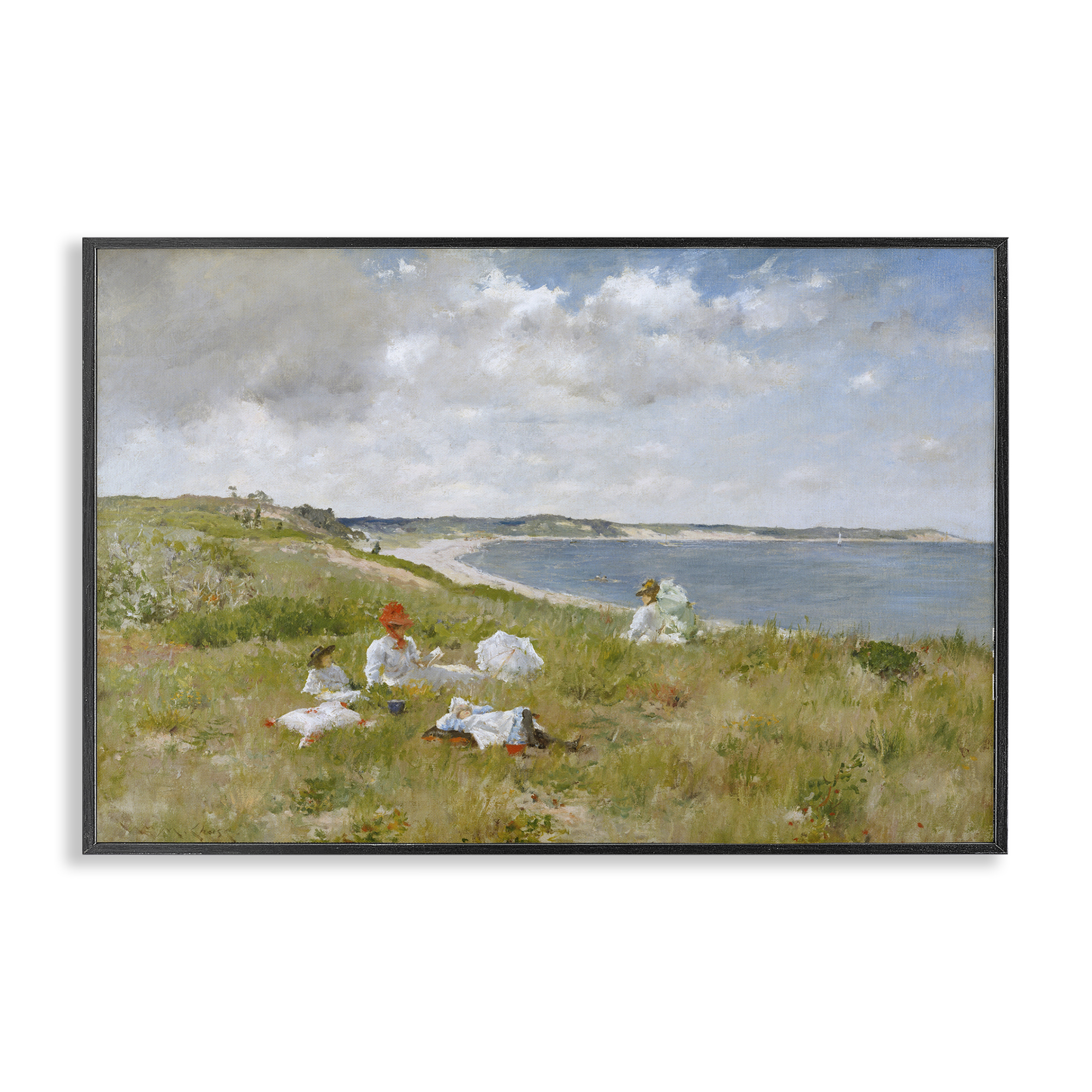 Stupell Industries Clasical Idle Hours Painting Landscape & Nature Painting Black Framed Art Print Wall Art, 24 x 16