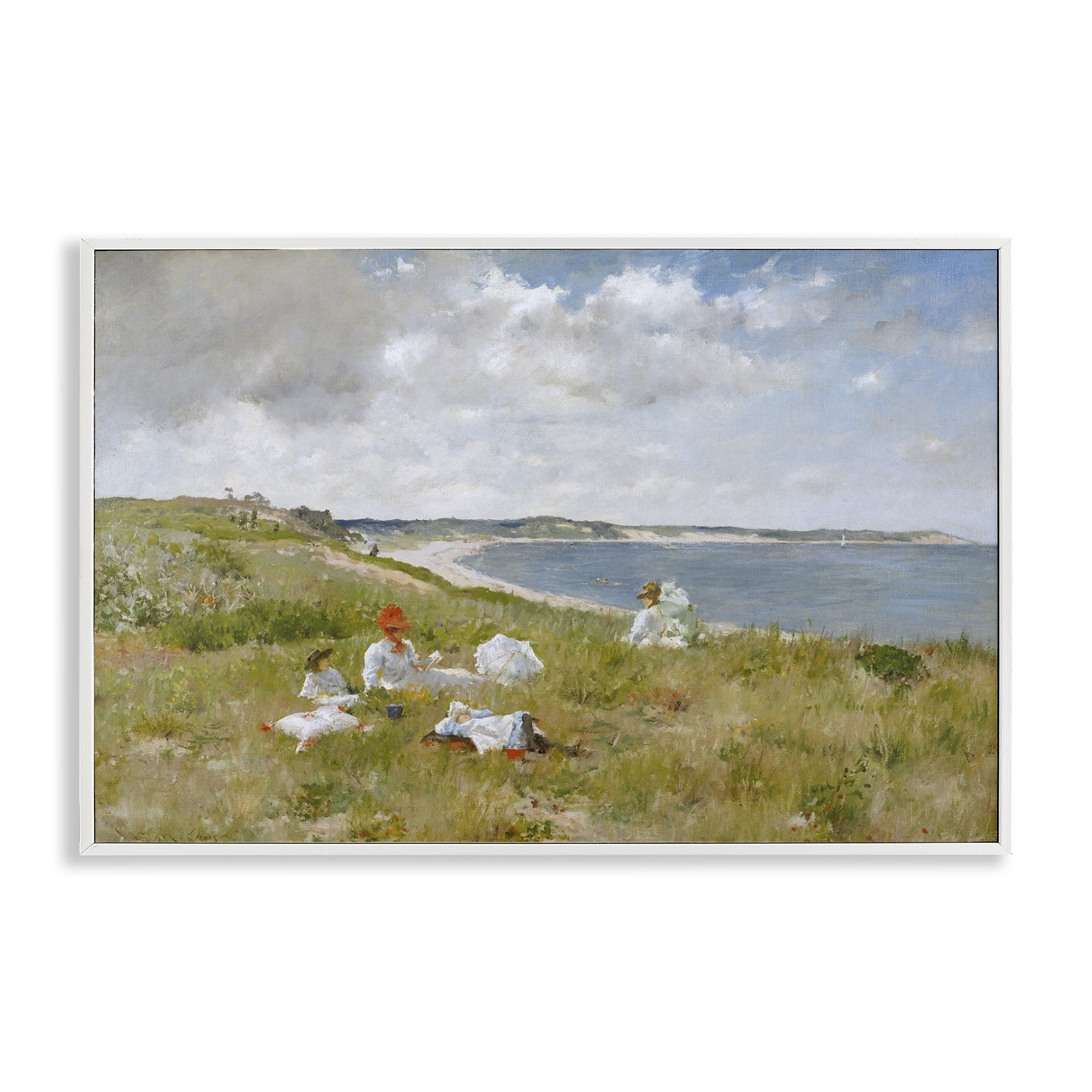 Stupell Industries Clasical Idle Hours Painting Landscape & Nature Painting White Framed Art Print Wall Art, 30 x 20
