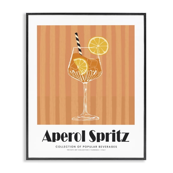 Stupell Industries Classic Aperol Spritz Food & Beverage Painting Black Framed Art Print Wall Art, 11 x 14