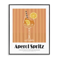Stupell Industries Classic Aperol Spritz Food & Beverage Painting Black Framed Art Print Wall Art, 11 x 14