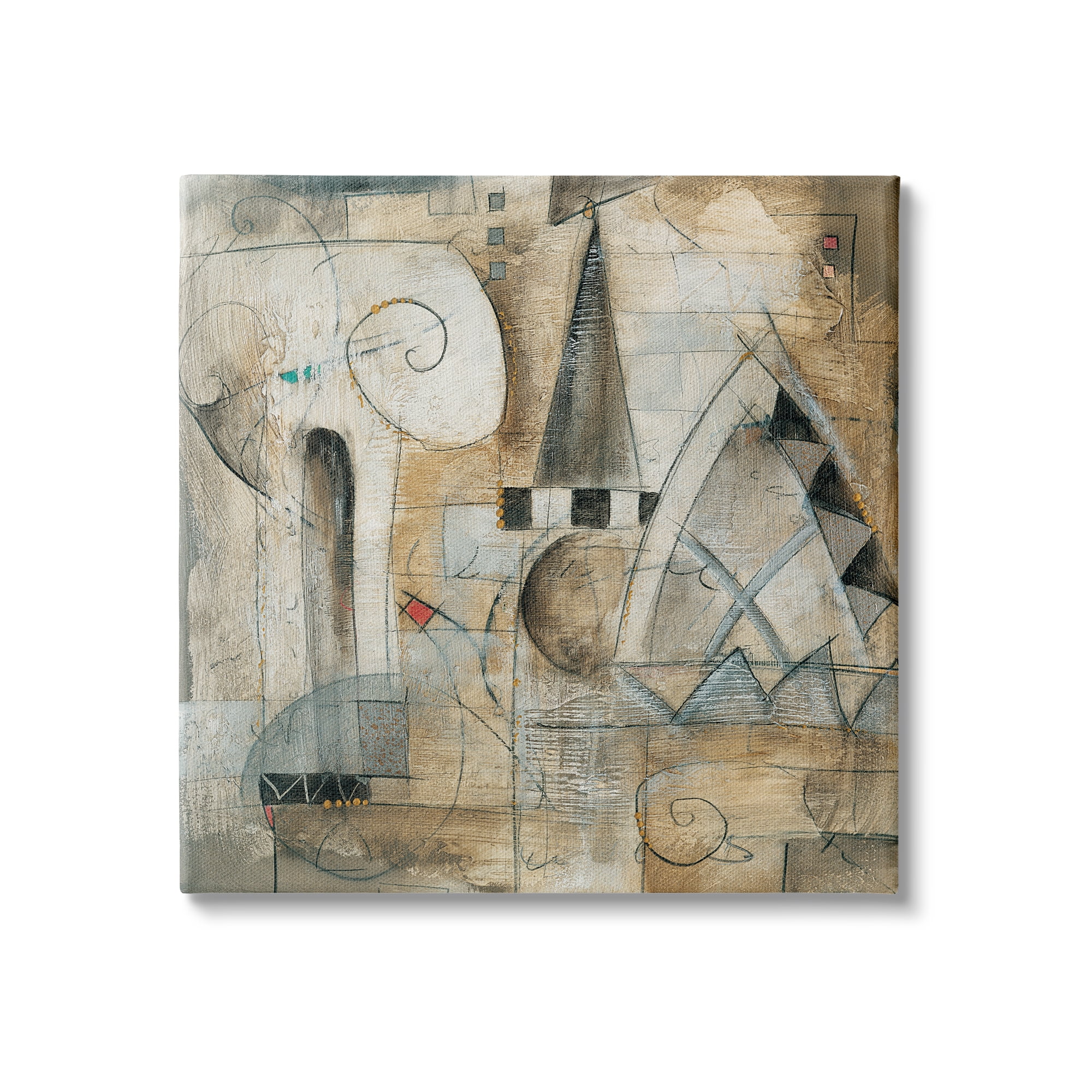 Stupell Industries Classic Architecture Abstract Steepled Buildings Ionic Pillar Painting, 17 x 17,Design by Eric Waugh