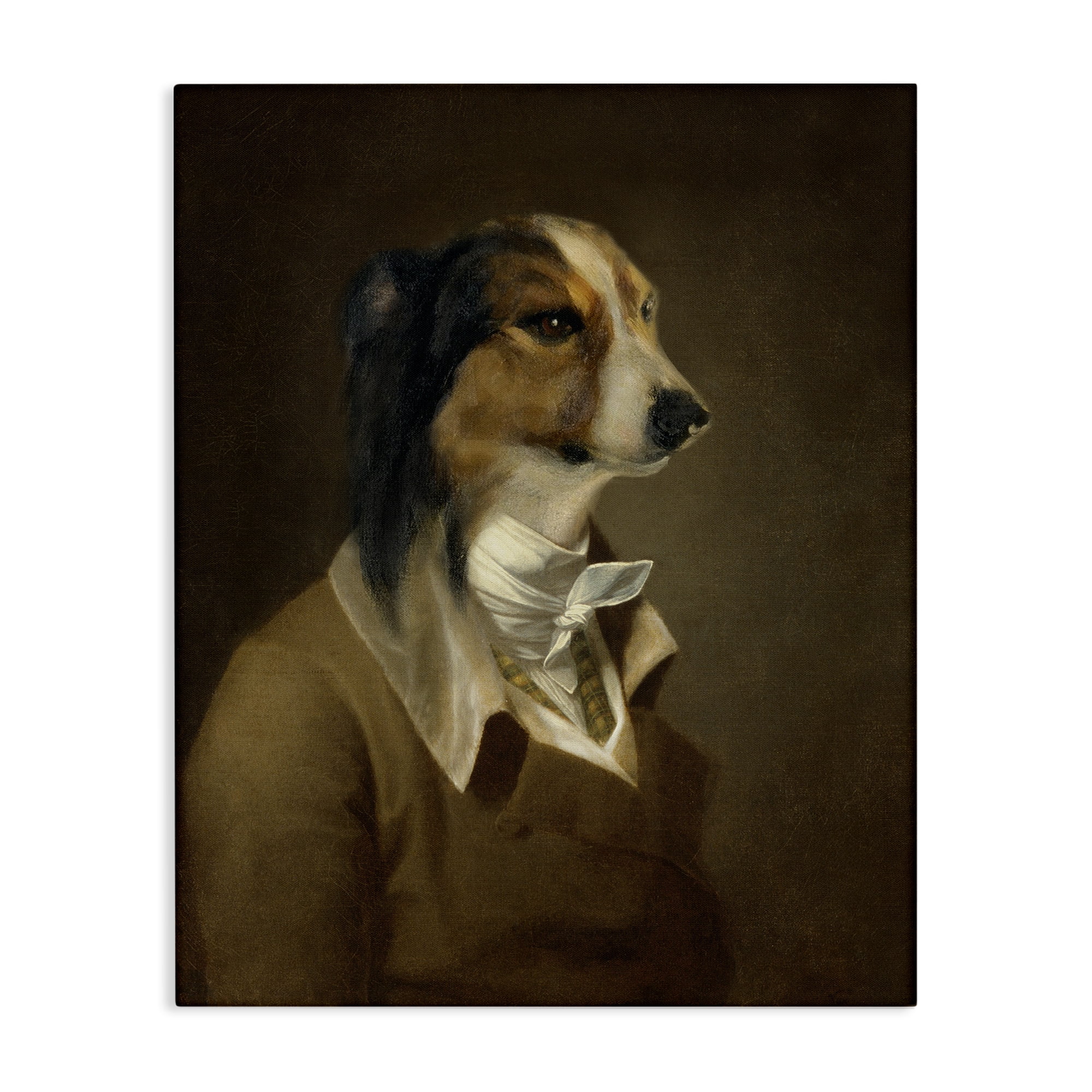 Stupell Industries Classic Attire Dog Portrait Animals & Insects Painting Gallery Wrapped Canvas Art Print Wall Art, 24 x 30