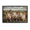 thumbnail image 1 of Stupell Industries Rustic Lodge Classic Barnyard Pigs in Countryside Black Floating Frame Canvas Art, 31 x 21, by Petals Prints Design, 1 of 8