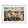 thumbnail image 1 of Stupell Industries Rustic Lodge Classic Barnyard Pigs in Countryside White Framed Print Under Glass, 23 x 17, by Petals Prints Design, 1 of 8