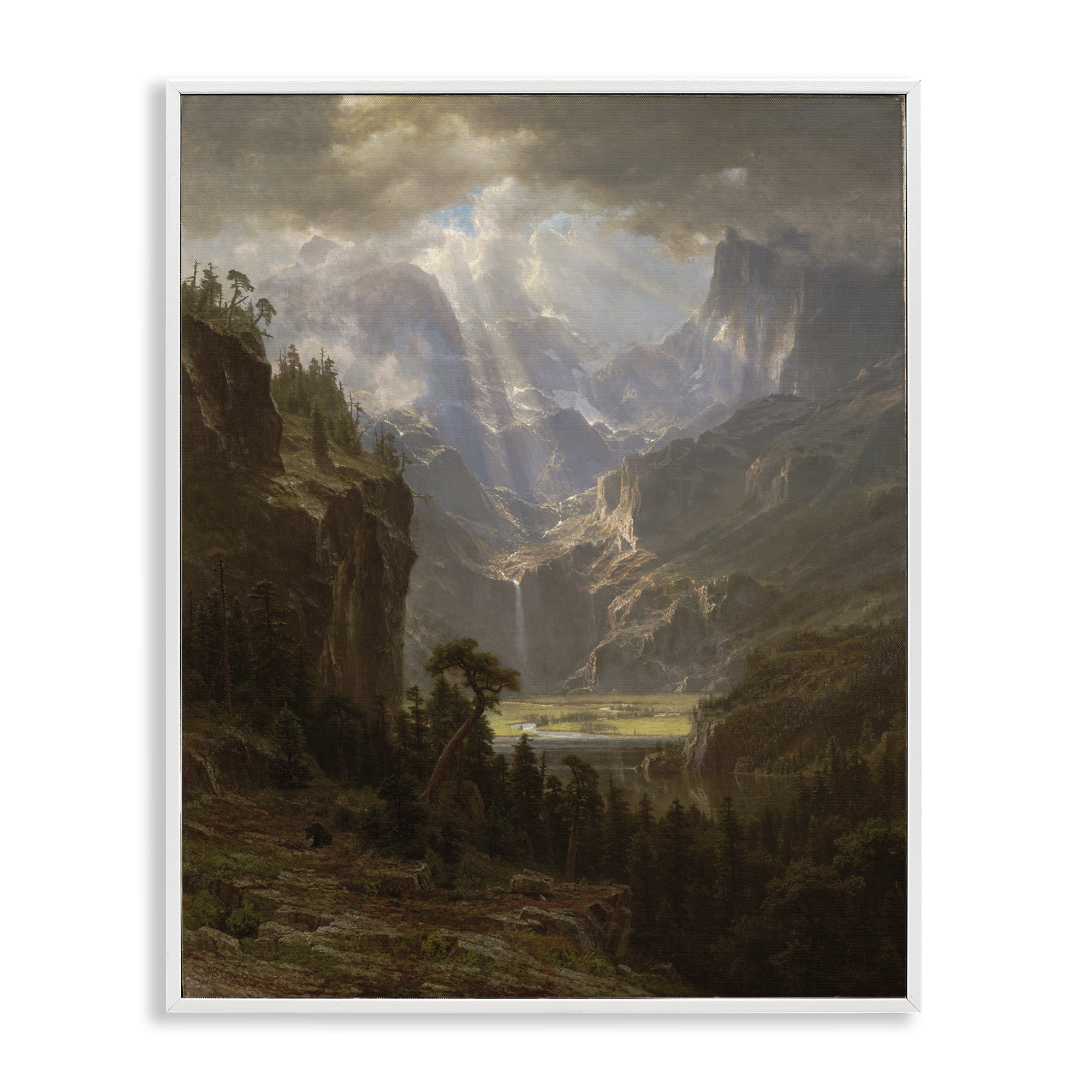 Stupell Industries Classic Bierstadt Rocky Mountains Landscape & Nature Painting White Framed Art Print Wall Art, 16 x 20