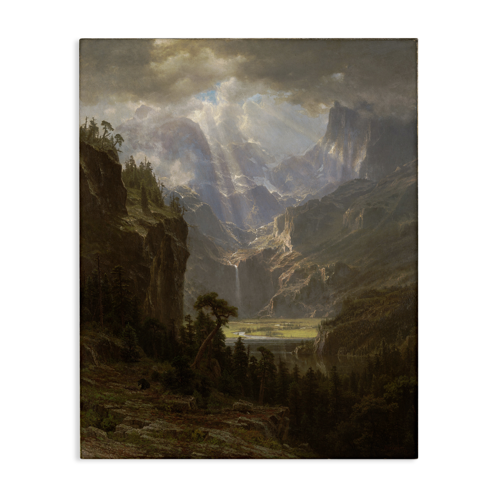 Stupell Industries Classic Bierstadt Rocky Mountains Landscape & Nature Painting Wrapped Canvas Art Print Wall Art, 30 x 40