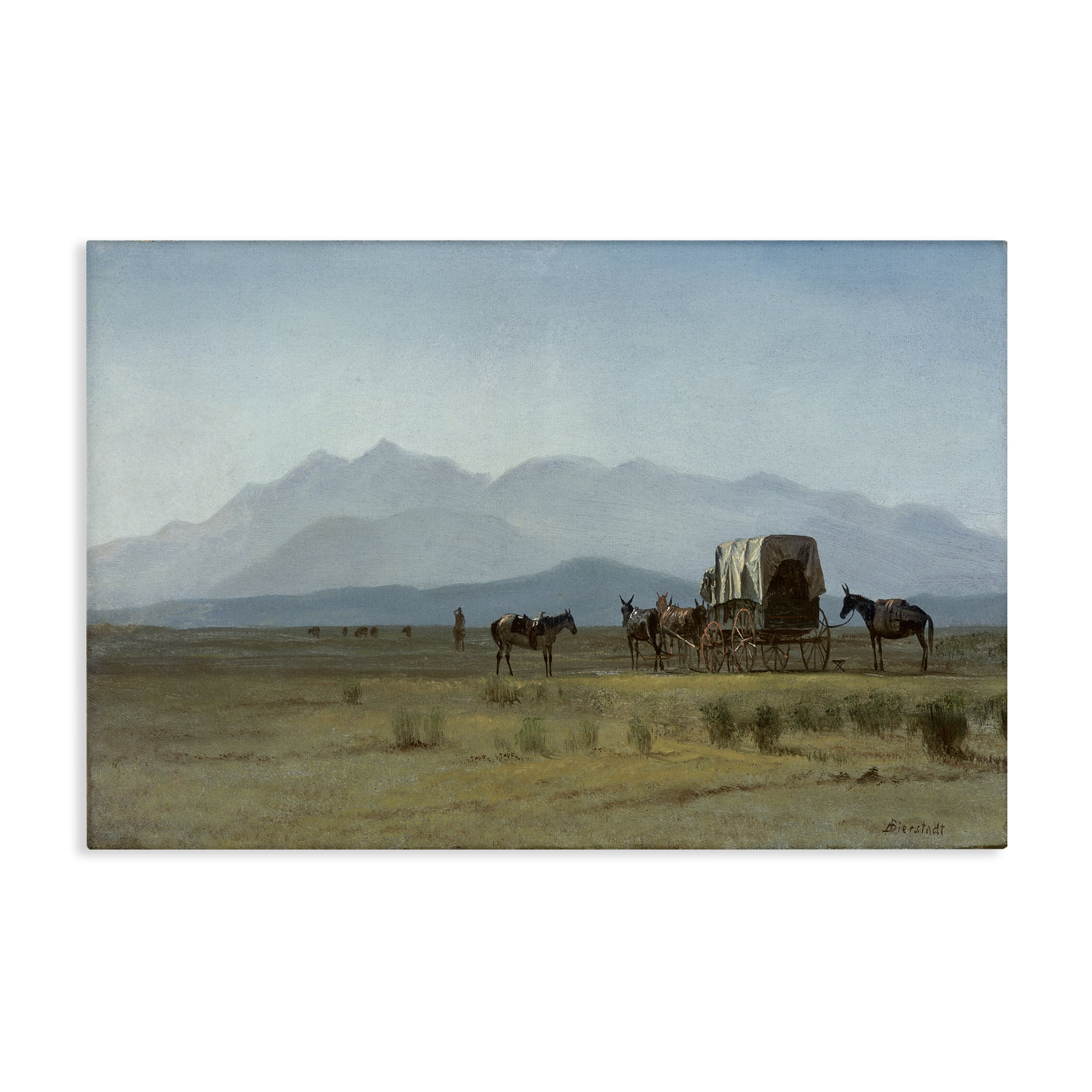 Stupell Industries Classic Bierstadt Surveyor's Wagon Landscape & Nature Painting Wrapped Canvas Art Print Wall Art, 36 x 24