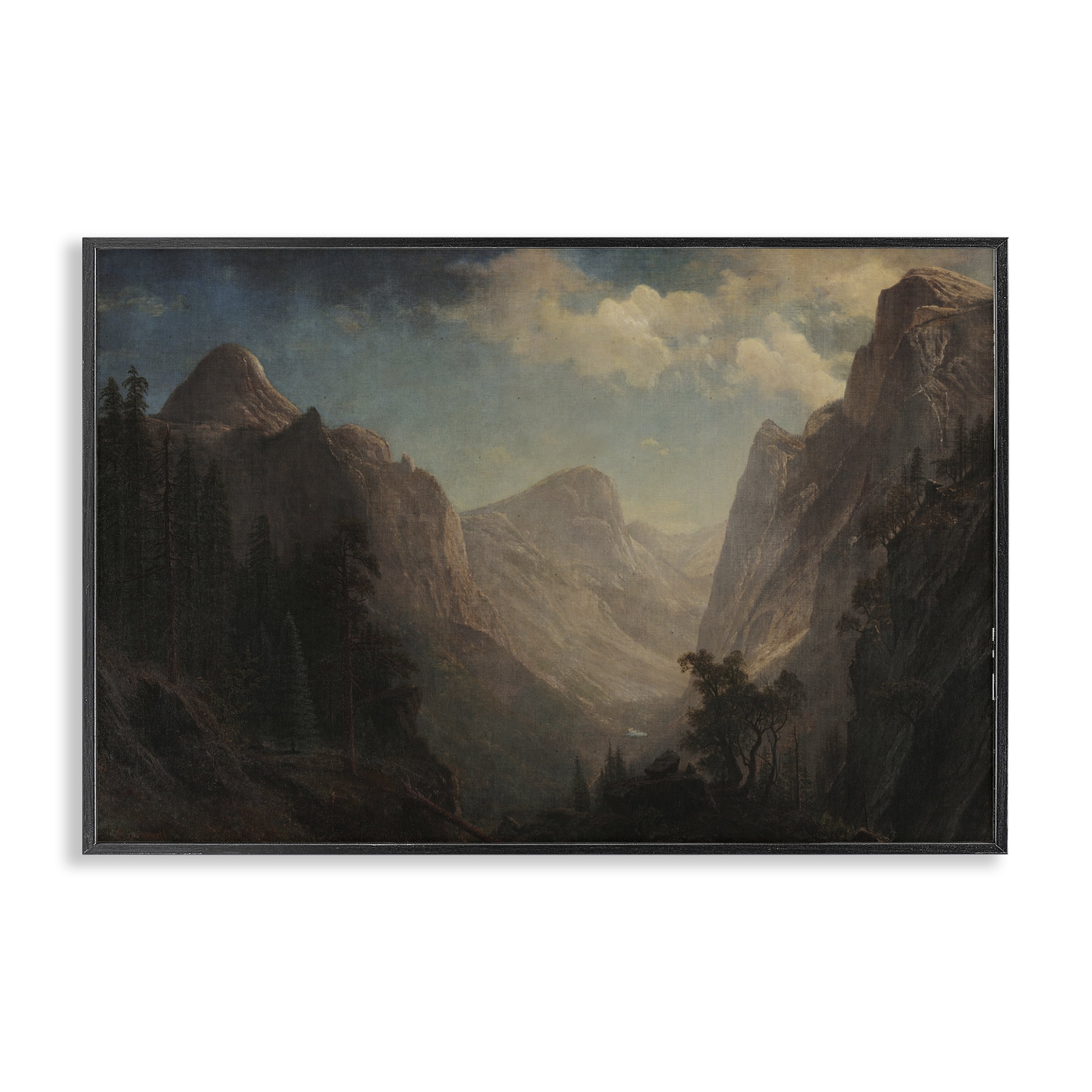 Stupell Industries Classic Bierstadt Valley Landscape Landscape & Nature Painting Black Framed Art Print Wall Art, 30 x 20