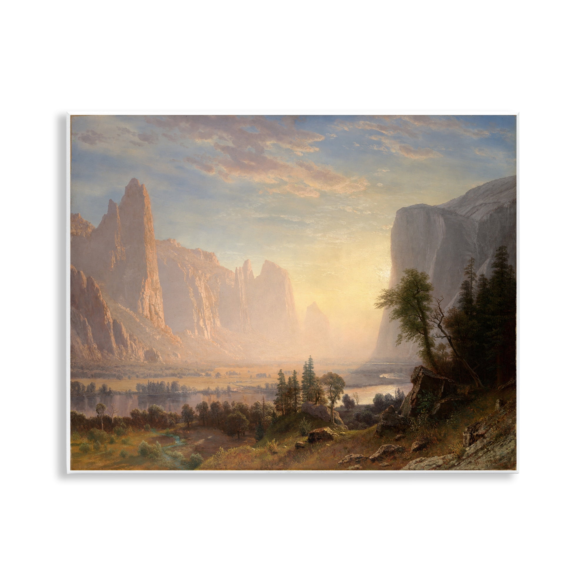 Stupell Industries Classic Bierstadt Valley of Yosemite Landscape & Nature Painting Unframed Art Print Wall Art, 14 x 11