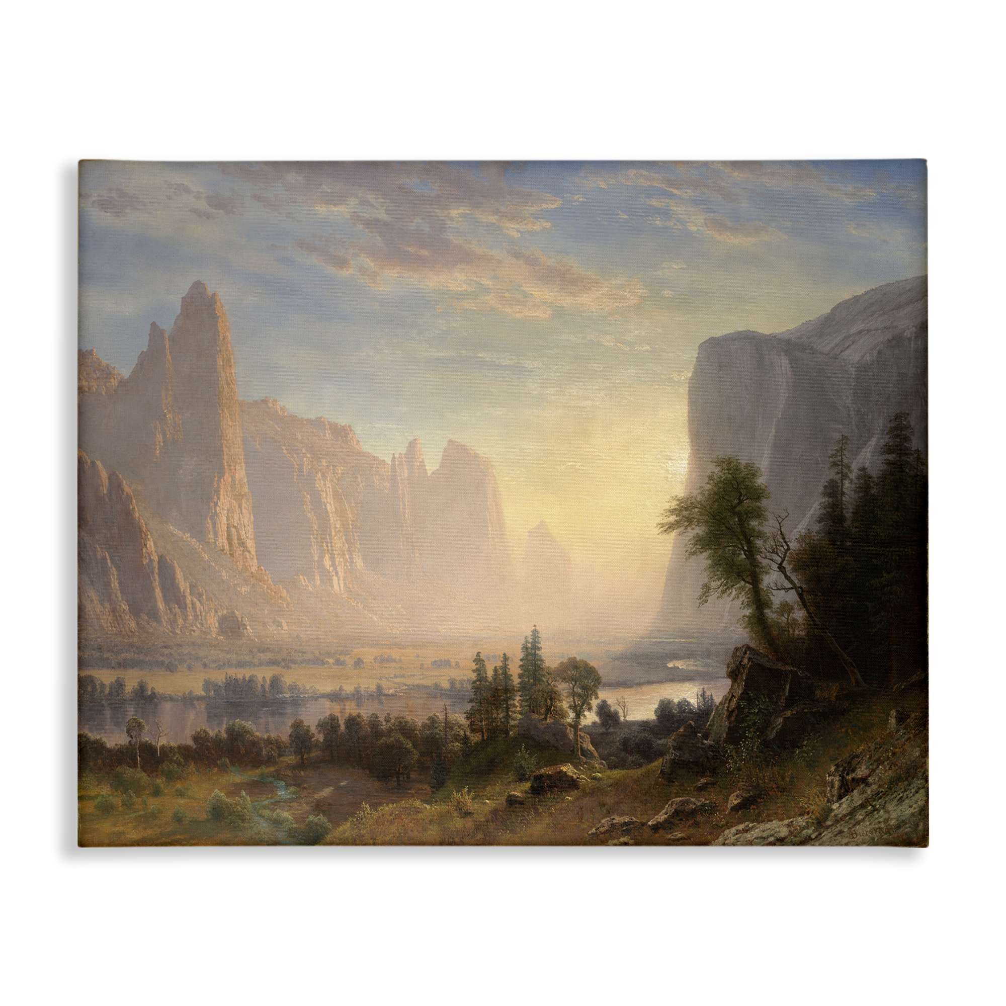 Stupell Industries Classic Bierstadt Valley of Yosemite Landscape & Nature Painting Wrapped Canvas Art Print Wall Art, 48 x 36