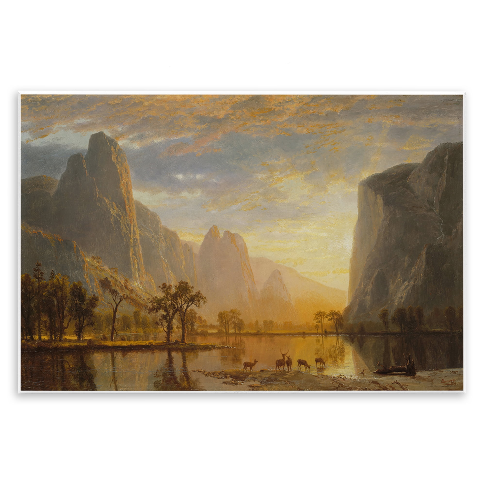 Stupell Industries Classic Bierstadt Yosemite Landscape Landscape & Nature Painting Unframed Art Print Wall Art, 19 x 13