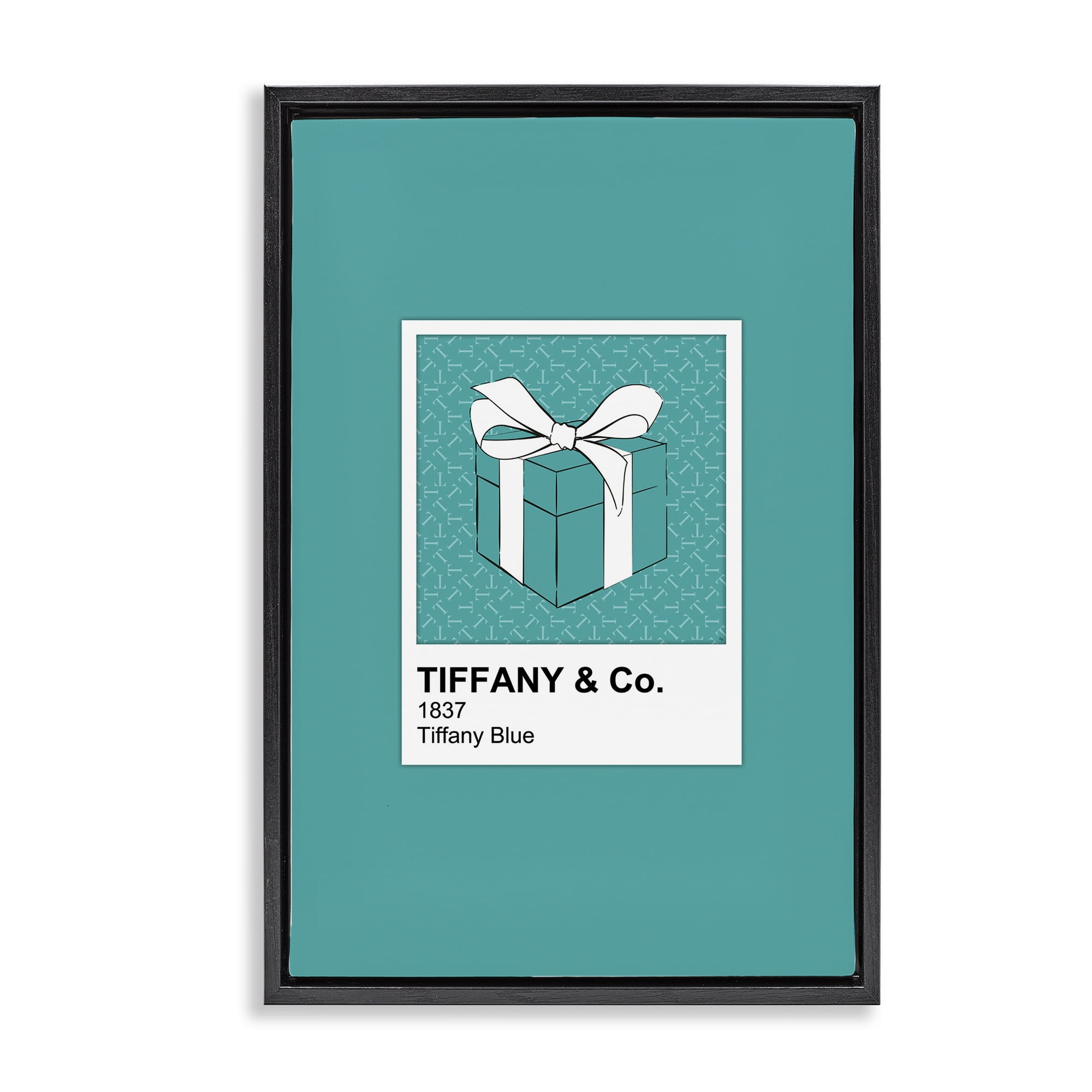Stupell Industries Classic Blue Jewelry Box Black Framed Floater Canvas Wall Art, design by Martina Pavlova