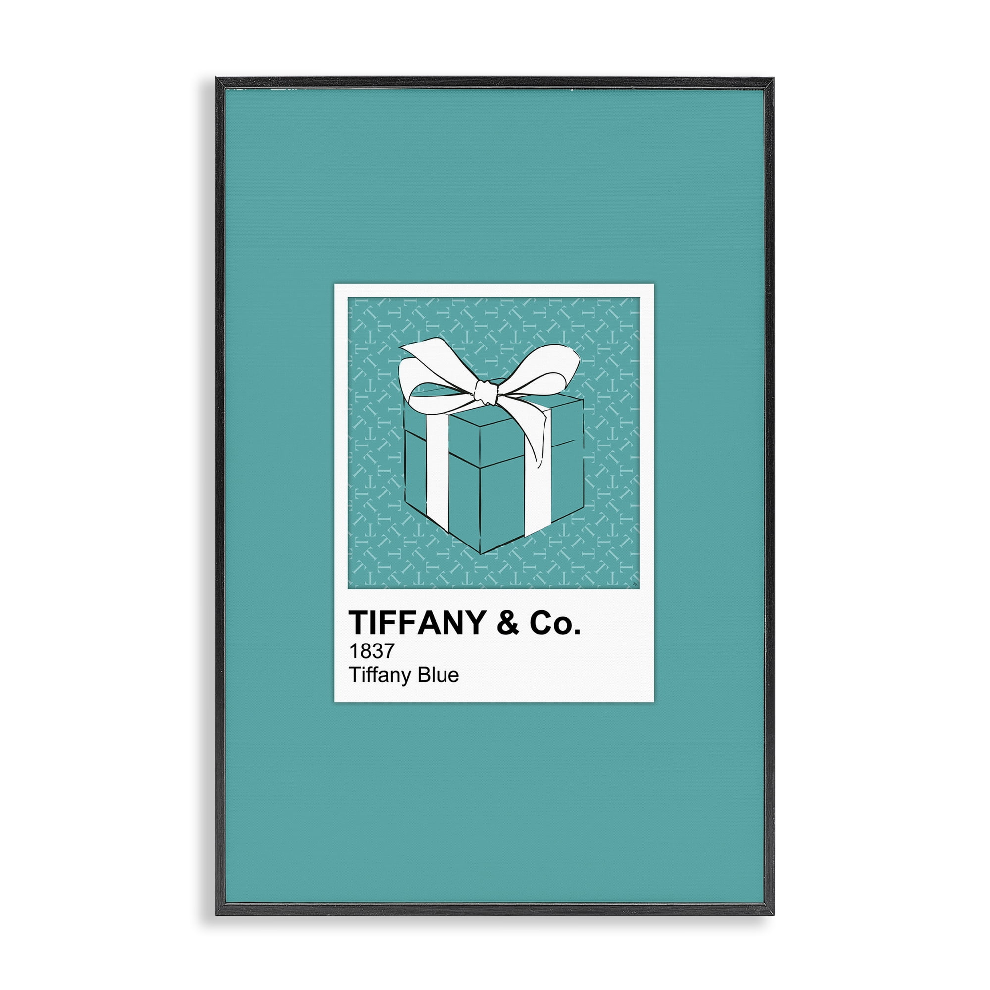 Stupell Industries Classic Blue Jewelry Box Black Framed Giclee Art, design by Martina Pavlova