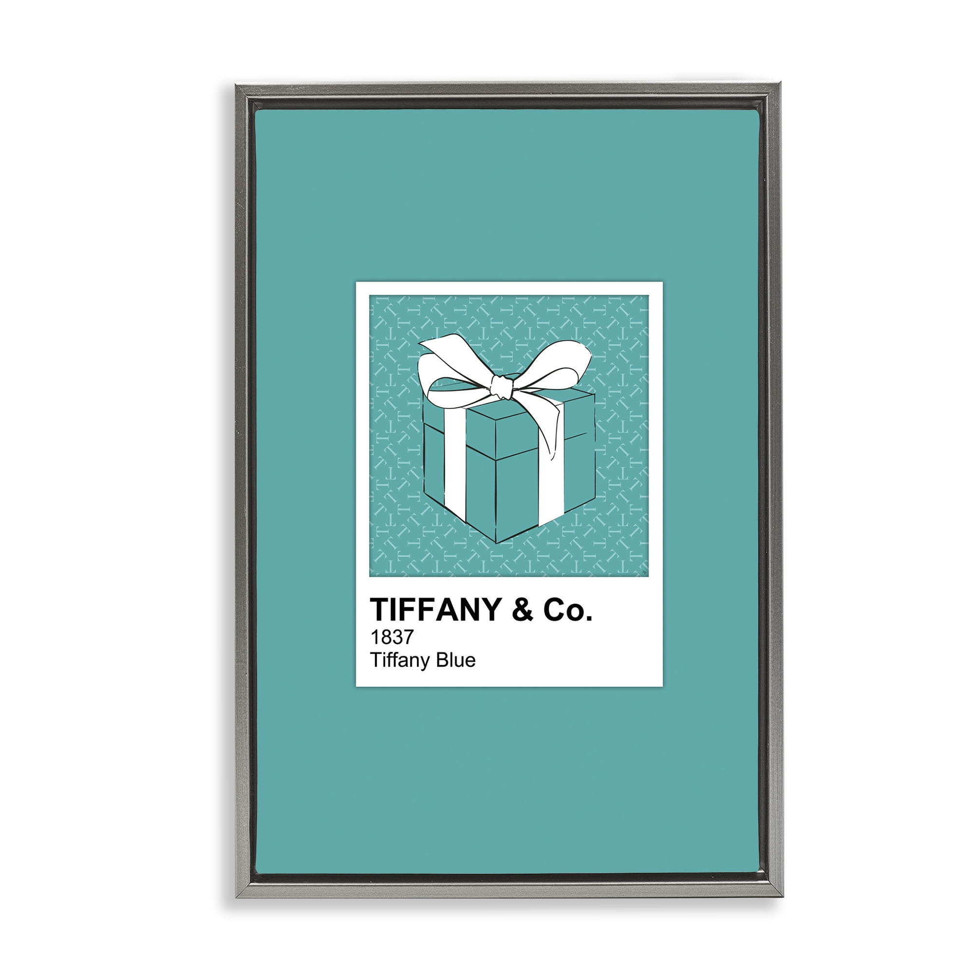 Stupell Industries Classic Blue Jewelry Box Gray Framed Floater Canvas Wall Art, design by Martina Pavlova