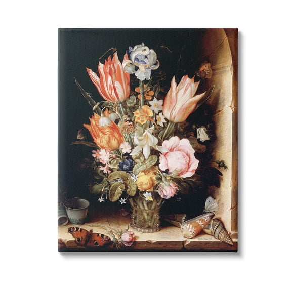 Stupell Industries Classic Bouquet Still Life Botanical & Floral Painting Gallery Wrapped Canvas Art Print Wall Art, 30 x 40