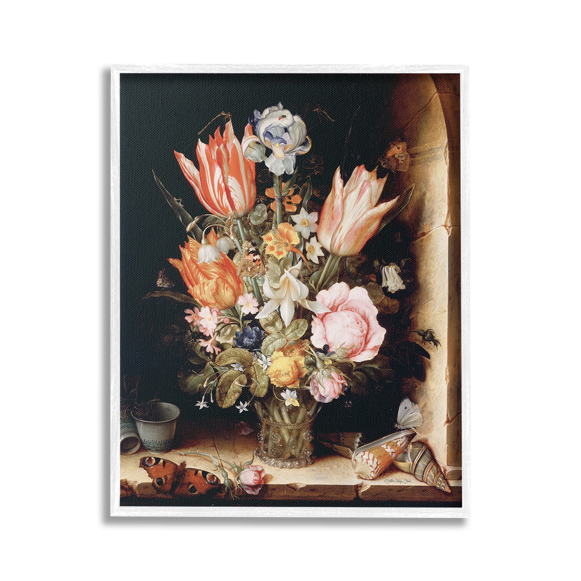 Stupell Industries Classic Bouquet Still Life Botanical & Floral Painting White Framed Art Print Wall Art, 24 x 30