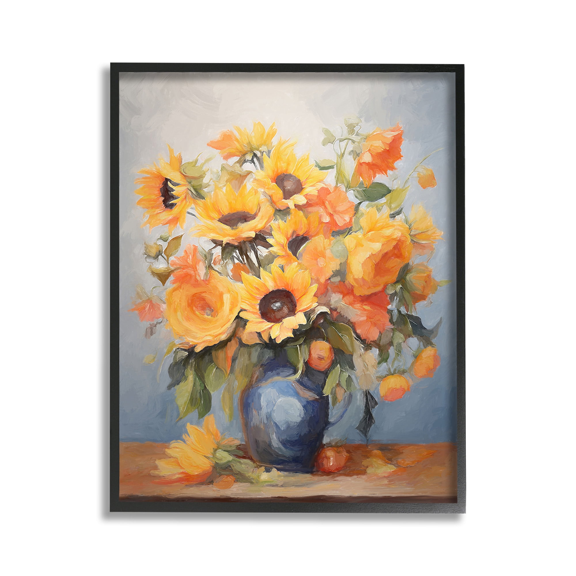 Stupell Industries Classic Bouquet in Vase Botanical & Floral Painting Black Framed Art Print Wall Art, 11 x 14