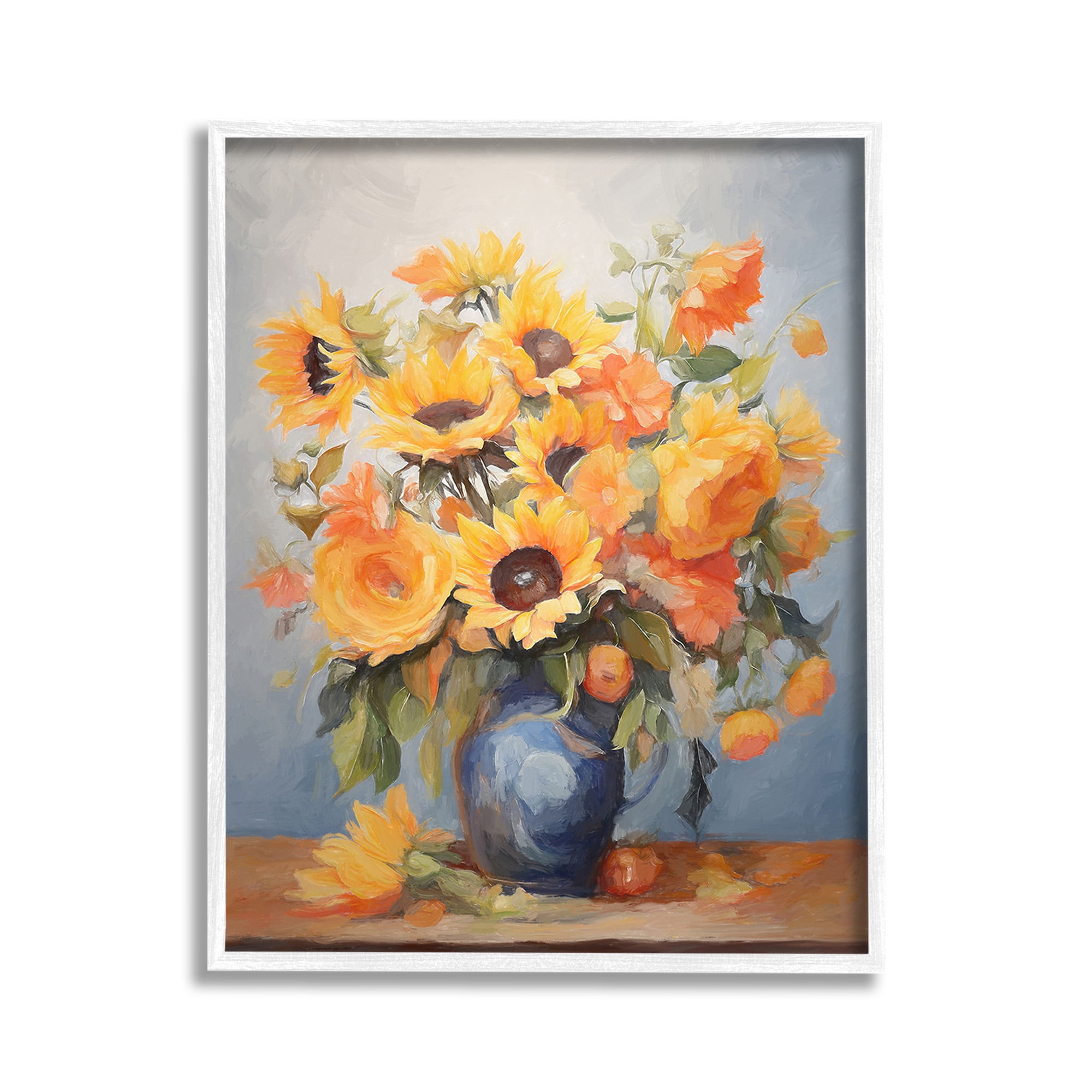 Stupell Industries Classic Bouquet in Vase Botanical & Floral Painting White Framed Art Print Wall Art, 11 x 14