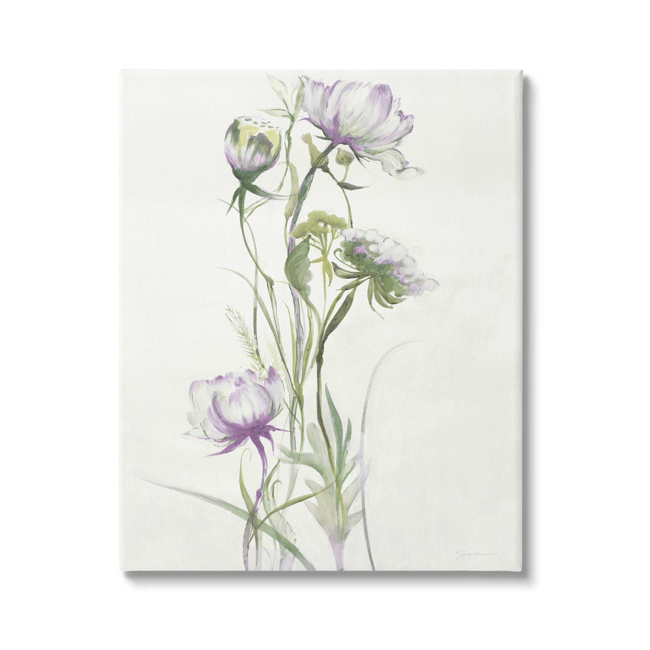 Stupell Industries Classic Budding Flower Blossoms Graphic Art Gallery Wrapped Canvas Print Wall Art, Design by Liz Jardine
