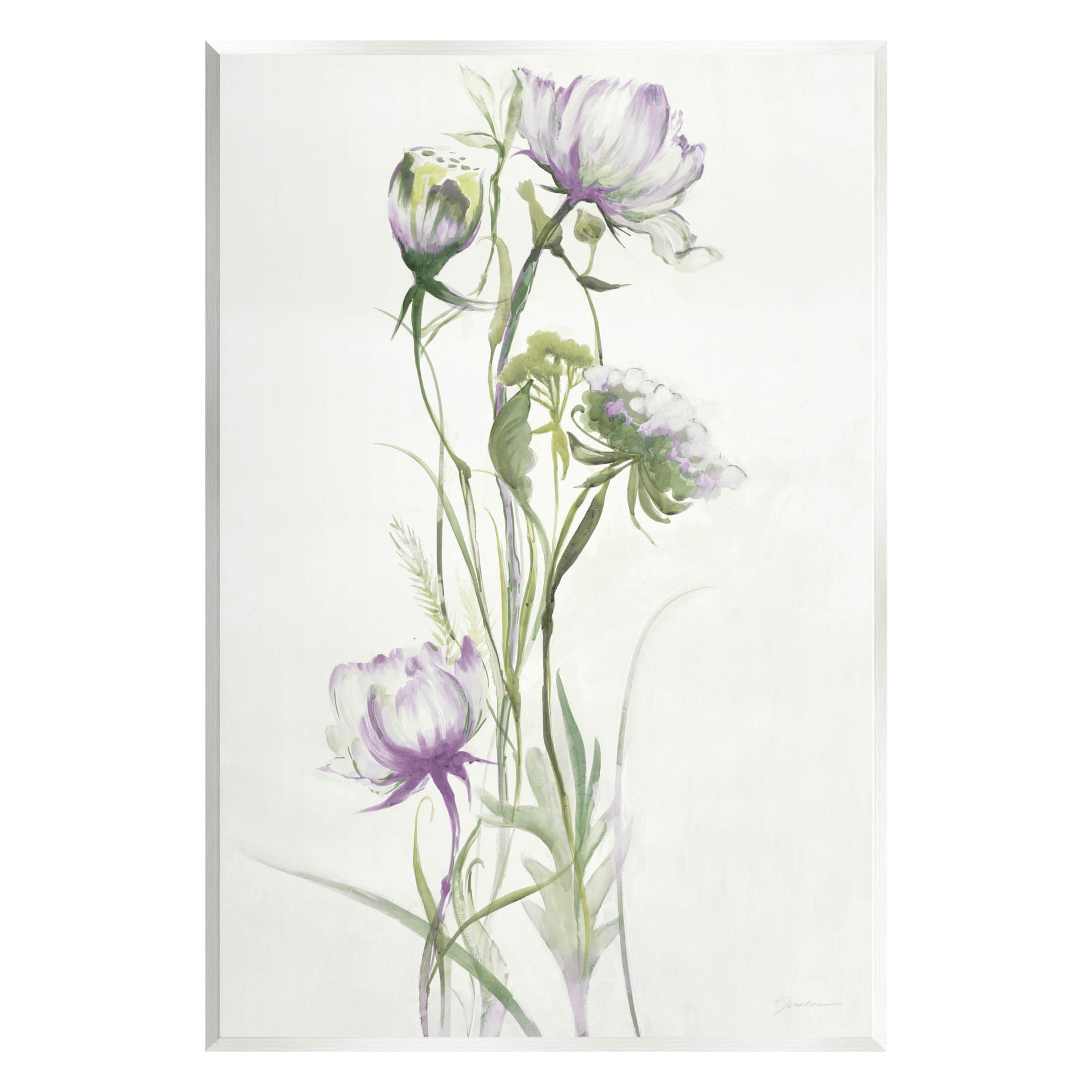 Stupell Industries Classic Budding Flower Blossoms Graphic Art Unframed Art Print Wall Art, Design by Liz Jardine