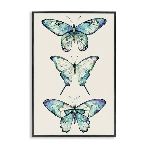 Stupell Industries Classic Butterfly Specimens Insects Painting Black Framed Art Print Wall Art, 12 x 18